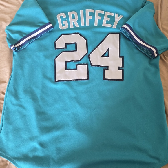 Vintage Majestic Ken Griffey Jr. Seattle Mariners Stitched #24 Large Made In Usa - Picture 12 of 13